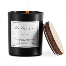 Sójová svíčka v černém skle s dřevěným víčkem