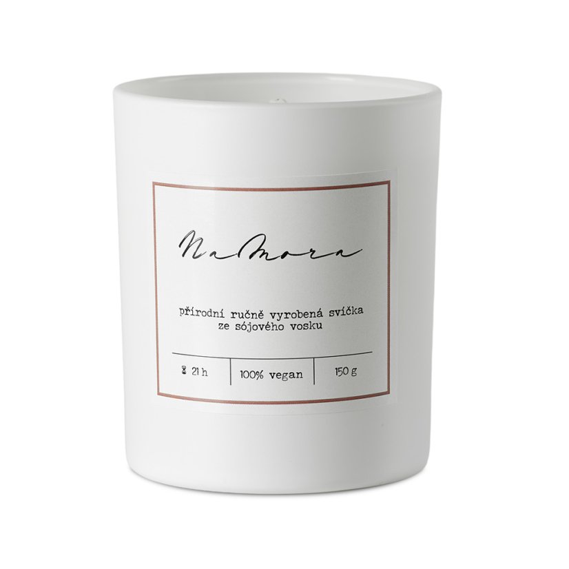 Sójová svíčka v bílém skle s bílým víčkem