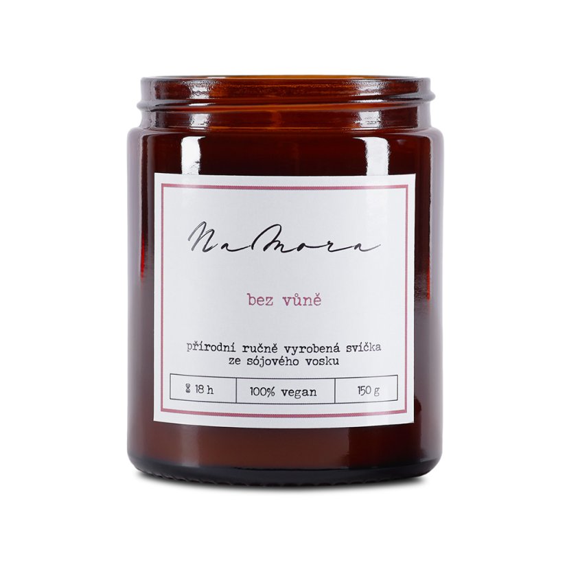Svíčka ze sójového vosku v hnědém skle s víčkem