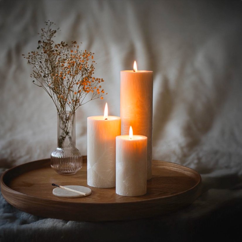 Válcová svíčka z palmového vosku 6,6x12 cm