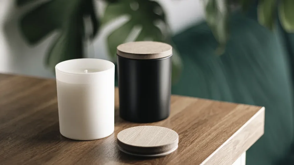 Sójová svíčka v bílém skle