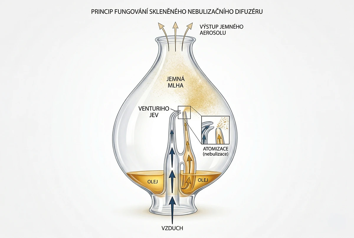 Princip fungovani nebulizacniho difuzeru